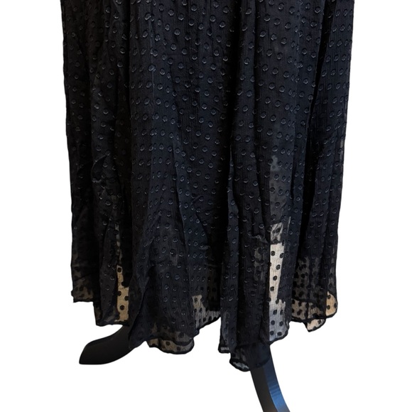Lafayette 148 New York Black Swiss Dot Sheer Midi Skirt - Size 8 - Picture 4 of 8
